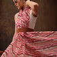 Multicolor Cotton Blend Digital Print Abstract Saree with Unstitched Blouse - Hiral Fashion | Swadesiicart