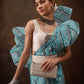 Turquoise Cotton Blend Digital Print Abstract Saree with Unstitched Blouse - Hiral Fashion | Swadesiicart