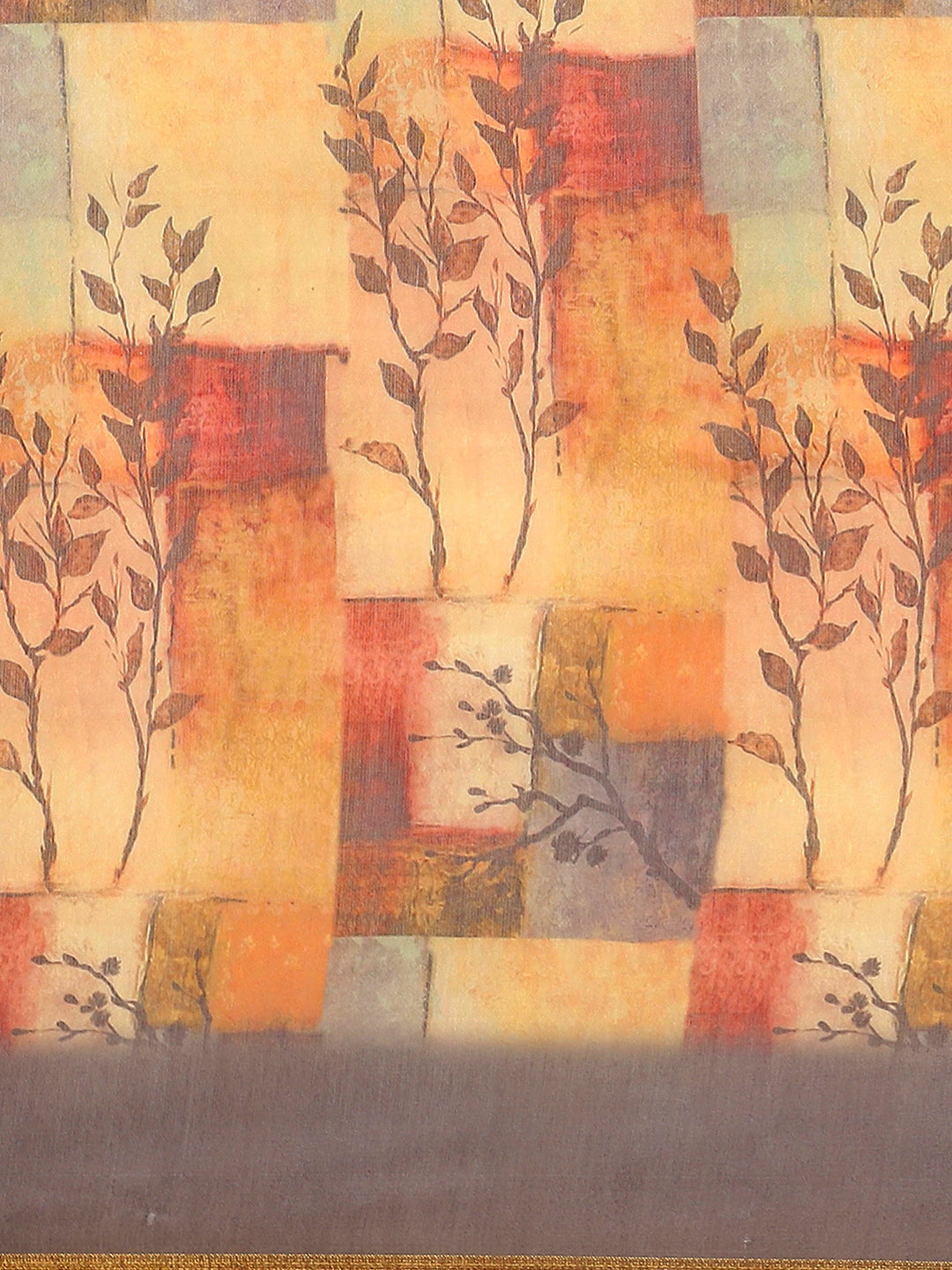 Multicolor Pure Cotton Printed Floral Saree with Unstitched Blouse - Hiral Fashion | Swadesiicart