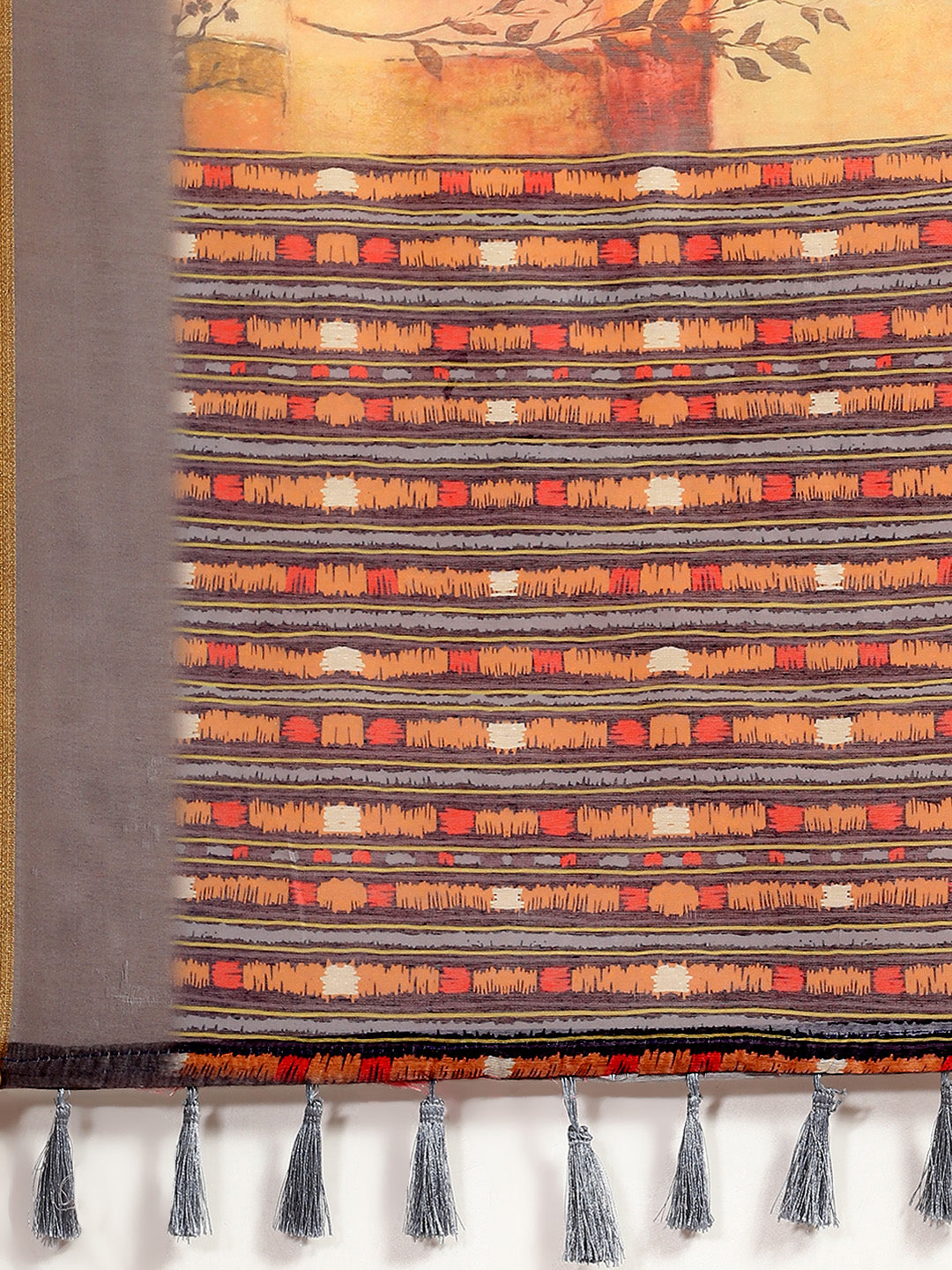 Multicolor Pure Cotton Printed Floral Saree with Unstitched Blouse - Hiral Fashion | Swadesiicart