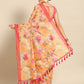 Orange Pure Cotton Printed Floral Saree with Unstitched Blouse - Hiral Fashion | Swadesiicart