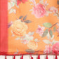 Orange Pure Cotton Printed Floral Saree with Unstitched Blouse - Hiral Fashion | Swadesiicart