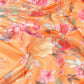 Orange Pure Cotton Printed Floral Saree with Unstitched Blouse - Hiral Fashion | Swadesiicart