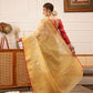 Hiral Fashion Beige Banarasi Kota Doria Woven Design Zari Woven Saree | Swadesiicart