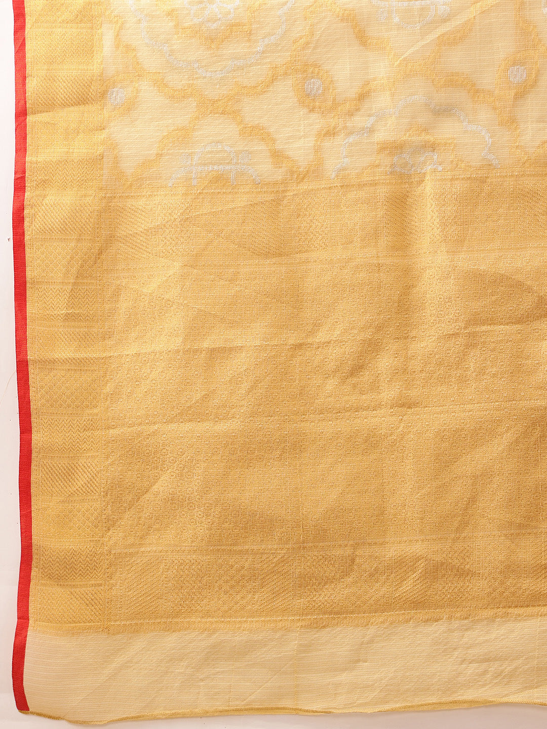 Hiral Fashion Beige Banarasi Kota Doria Woven Design Zari Woven Saree | Swadesiicart