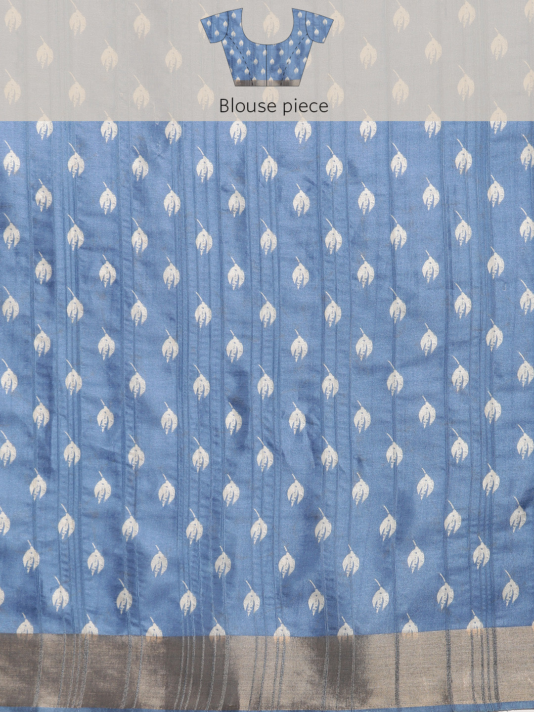 Blue Silk Blend Digital Print Floral Saree with Unstitched Blouse - Hiral Fashion | Swadesiicart