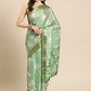 Green Silk Blend Digital Print Floral Saree with Unstitched Blouse - Hiral Fashion | Swadesiicart