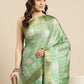 Green Silk Blend Digital Print Floral Saree with Unstitched Blouse - Hiral Fashion | Swadesiicart