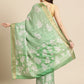 Green Silk Blend Digital Print Floral Saree with Unstitched Blouse - Hiral Fashion | Swadesiicart