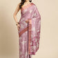 Purple Silk Blend Digital Print Floral Saree with Unstitched Blouse - Hiral Fashion | Swadesiicart