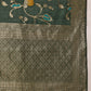 Hiral Fashion Green Jamdani Cotton Floral Woven Thread Saree | Swadesiicart