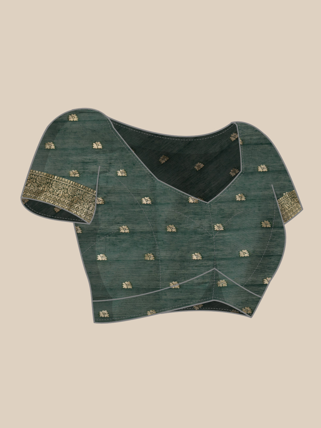 Hiral Fashion Green Jamdani Cotton Floral Woven Thread Saree | Swadesiicart