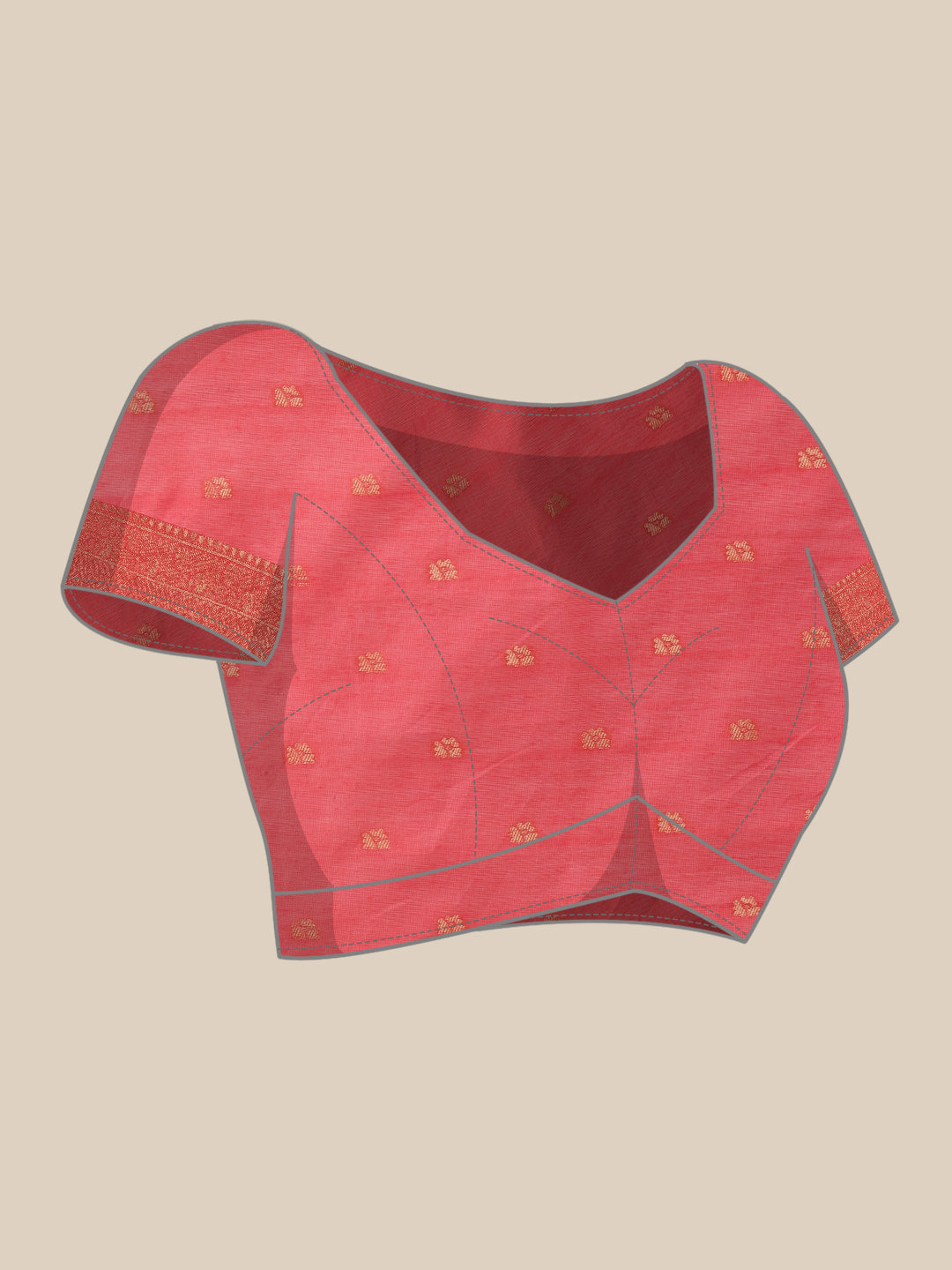 Hiral Fashion Pink Jamdani Cotton Floral Woven Thread Saree | Swadesiicart