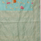 Hiral Fashion Teal Jamdani Cotton Floral Woven Thread Saree | Swadesiicart