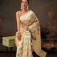 Hiral Fashion Beige Jamdani Cotton Floral Woven Thread Saree | Swadesiicart