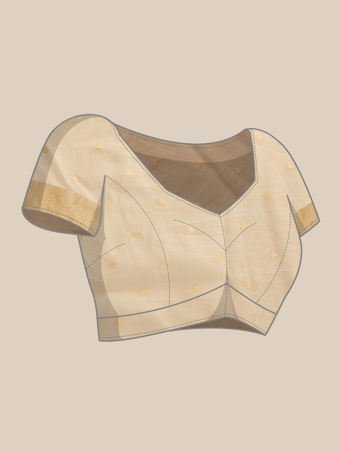 Hiral Fashion Beige Jamdani Cotton Floral Woven Thread Saree | Swadesiicart