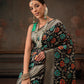 Hiral Fashion Black Jamdani Cotton Floral Woven Thread Saree | Swadesiicart