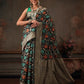 Hiral Fashion Black Jamdani Cotton Floral Woven Thread Saree | Swadesiicart