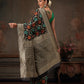 Hiral Fashion Black Jamdani Cotton Floral Woven Thread Saree | Swadesiicart