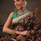 Hiral Fashion Brown Jamdani Cotton Floral Woven Thread Saree | Swadesiicart