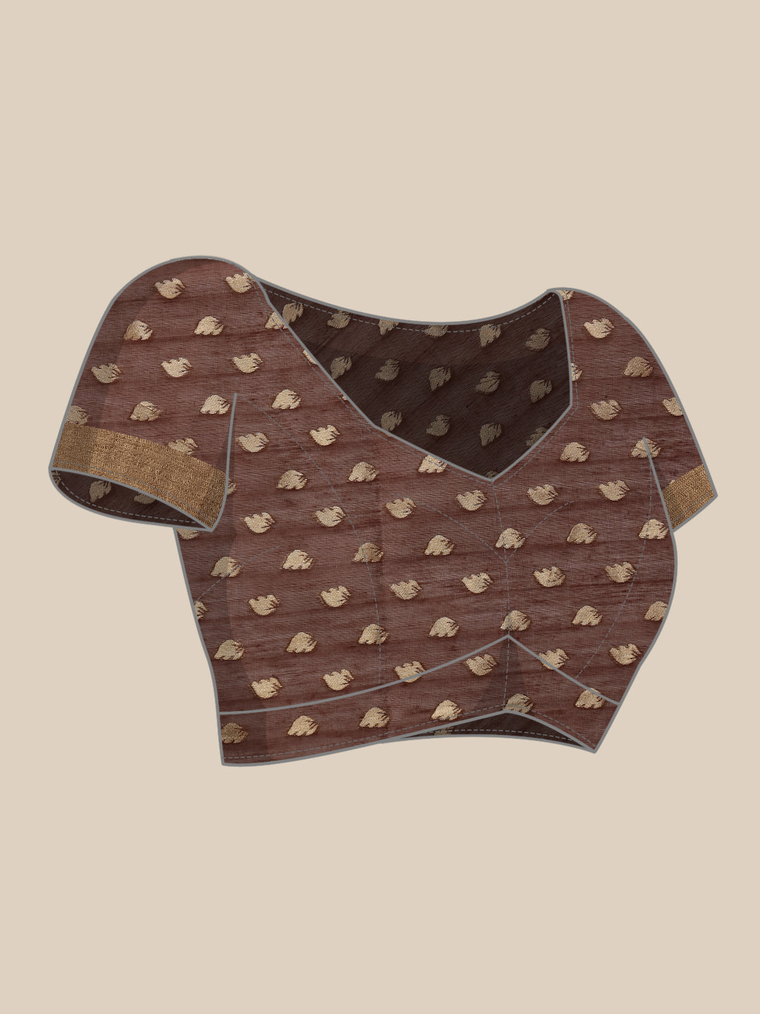 Hiral Fashion Brown Jamdani Cotton Floral Woven Thread Saree | Swadesiicart