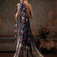 Hiral Fashion Navy Blue Jamdani Cotton Floral Woven Thread Saree | Swadesiicart