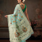 Hiral Fashion Teal Jamdani Cotton Floral Woven Thread Saree | Swadesiicart