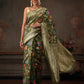 Hiral Fashion Green Jamdani Cotton Floral Woven Thread Saree | Swadesiicart