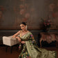 Hiral Fashion Green Jamdani Cotton Floral Woven Thread Saree | Swadesiicart