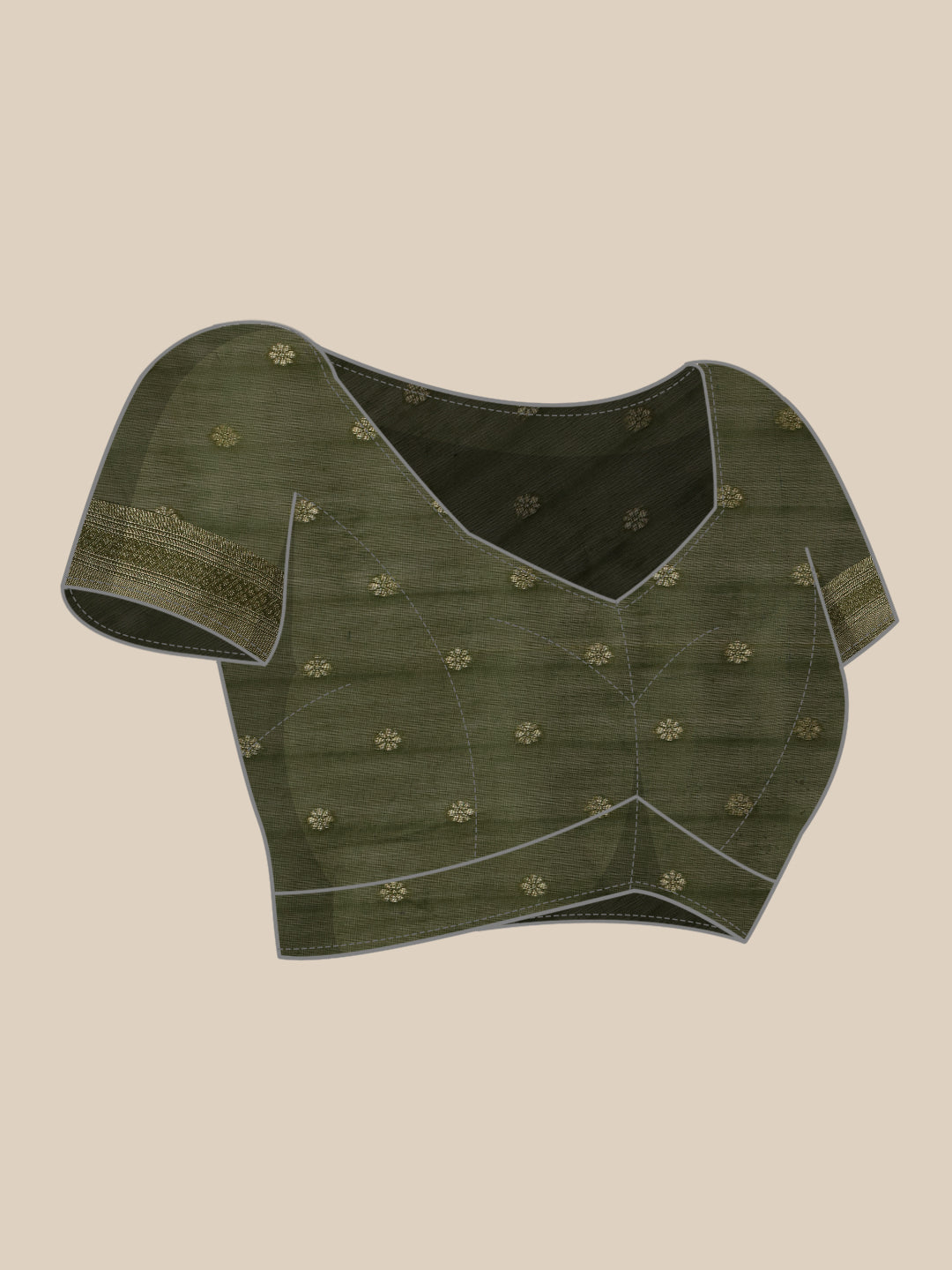 Hiral Fashion Green Jamdani Cotton Floral Woven Thread Saree | Swadesiicart