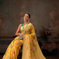 Hiral Fashion Mustard Jamdani Cotton Floral Woven Thread Saree | Swadesiicart