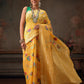 Hiral Fashion Mustard Jamdani Cotton Floral Woven Thread Saree | Swadesiicart
