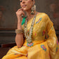 Hiral Fashion Mustard Jamdani Cotton Floral Woven Thread Saree | Swadesiicart