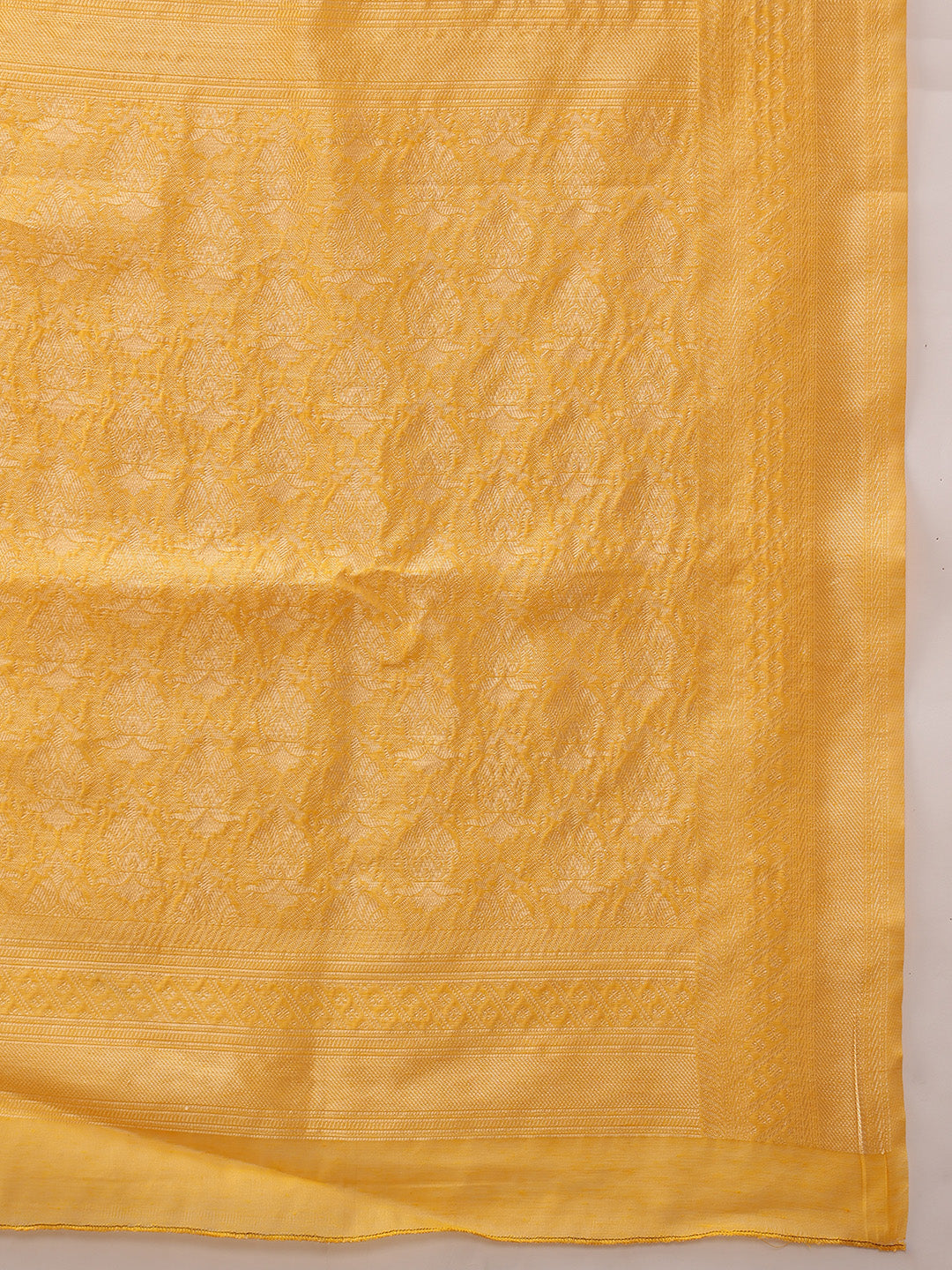 Hiral Fashion Mustard Jamdani Cotton Floral Woven Thread Saree | Swadesiicart