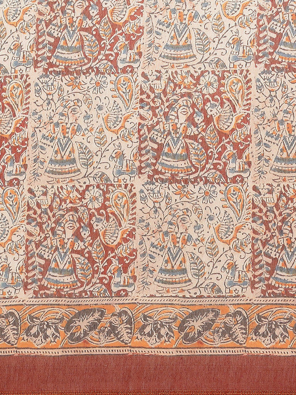 Multicolor Pure Cotton Printed Floral Saree with Unstitched Blouse - Hiral Fashion | Swadesiicart