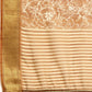 Brown Silk Cotton Printed Floral Saree with Unstitched Blouse - Hiral Fashion | Swadesiicart