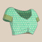 Green Silk Cotton Printed Geomatric Saree with Unstitched Blouse - Hiral Fashion | Swadesiicart