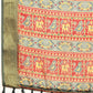 Gray Silk Cotton Printed Striped Saree with Unstitched Blouse - Hiral Fashion | Swadesiicart