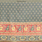 Gray Silk Cotton Printed Striped Saree with Unstitched Blouse - Hiral Fashion | Swadesiicart