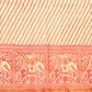 Orange Silk Cotton Printed Striped Saree with Unstitched Blouse - Hiral Fashion | Swadesiicart