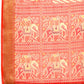 Orange Silk Cotton Printed Striped Saree with Unstitched Blouse - Hiral Fashion | Swadesiicart