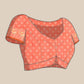 Orange Silk Cotton Printed Striped Saree with Unstitched Blouse - Hiral Fashion | Swadesiicart