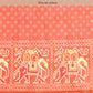 Orange Silk Cotton Printed Striped Saree with Unstitched Blouse - Hiral Fashion | Swadesiicart