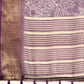 Purple Silk Cotton Printed Floral Saree with Unstitched Blouse - Hiral Fashion | Swadesiicart