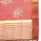 Red Silk Cotton Printed Floral Saree with Unstitched Blouse - Hiral Fashion | Swadesiicart