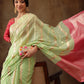 Green Cotton Woven Zari Design Floral Saree with Unstitched Blouse - Hiral Fashion | Swadesiicart