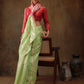Green Cotton Woven Zari Design Floral Saree with Unstitched Blouse - Hiral Fashion | Swadesiicart