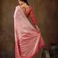 Pink Cotton Woven Zari Design Floral Saree with Unstitched Blouse - Hiral Fashion | Swadesiicart