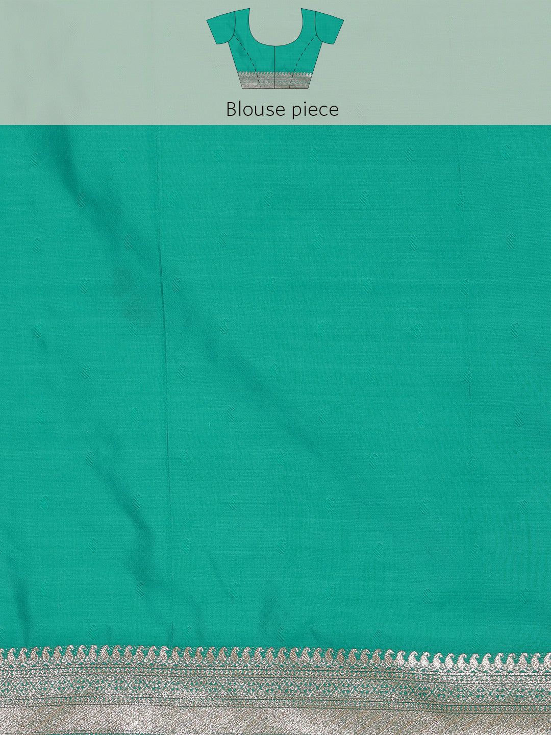 Turquoise Cotton Woven Zari Design Floral Saree with Unstitched Blouse - Hiral Fashion | Swadesiicart