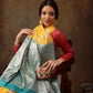 Yellow Cotton Woven Zari Design Floral Saree with Unstitched Blouse - Hiral Fashion | Swadesiicart